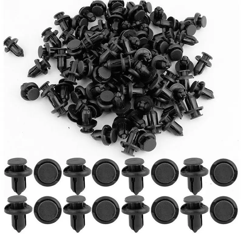 10mm Clips Plastic Push Type Rivet Retainer Fastener for Honda Black Car clips