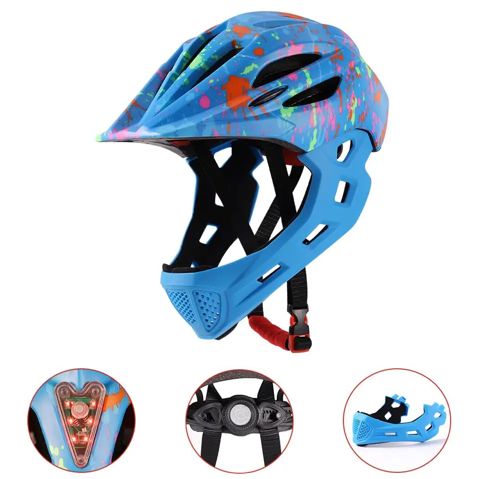 

НОВЫЙ YUMA светодиодный детский анфас шлем для горного велосипеда балансировочный велосипед спортивные безопасные детские полнокрытые шлемы скоростной спуск скутер BMX ребенок