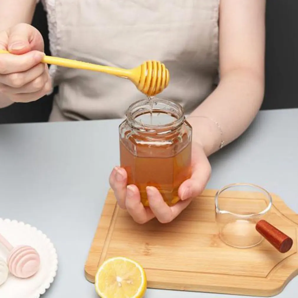 Honey Stir Mini Honey Spoon Bar Mixing Handle Jar Spoon Practical Dipper Honey Long Stick Supplies Honey Kitchen Tools