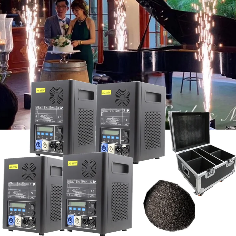 

4 machines +1 flightcase + 10 powders dj fireworks cold spark machine wedding sparklers dmx 400w sparkular machine