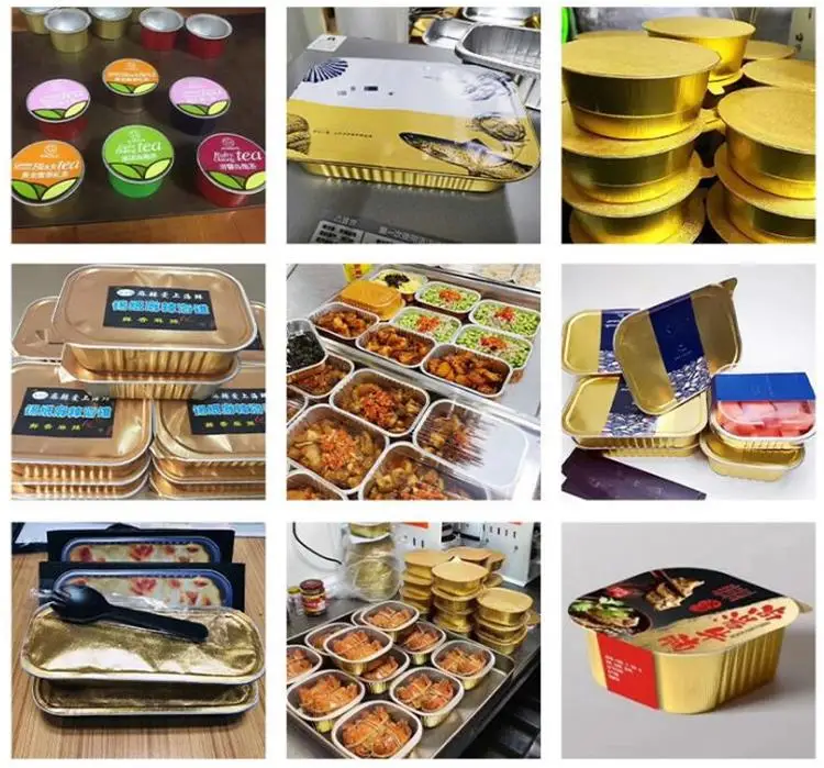 الاستخدام التجاري دليل الألومنيوم احباط وعاء طعام القابل للتصرف آلة الختم