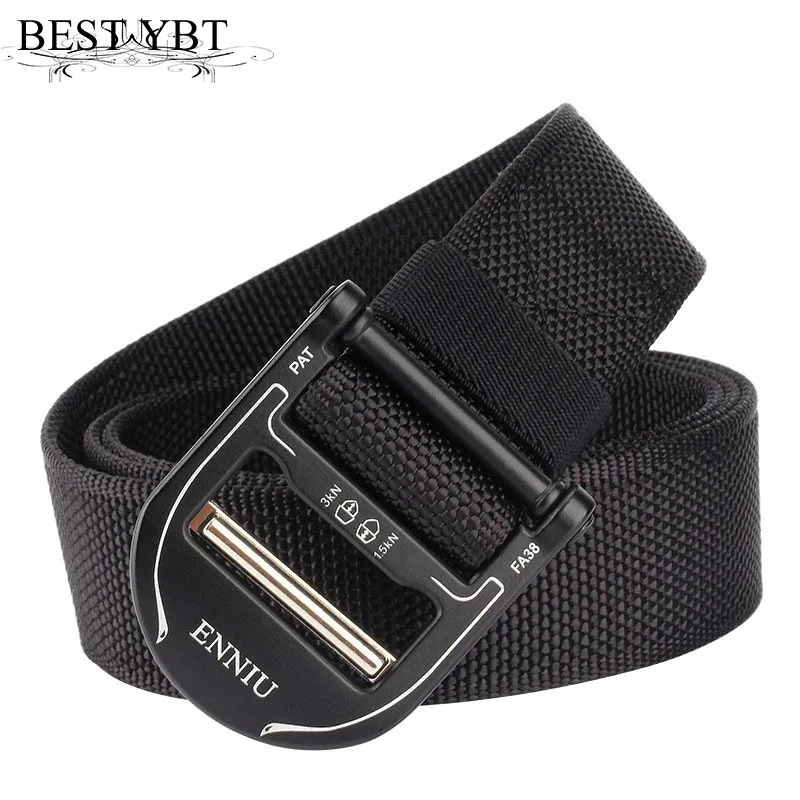 

Best YBT Unisex Nylon Belt Alloy Smooth Buckle Belt New Fashion Weaving Outdoor Sport Casual Cowboy Pants Men And Women Belt