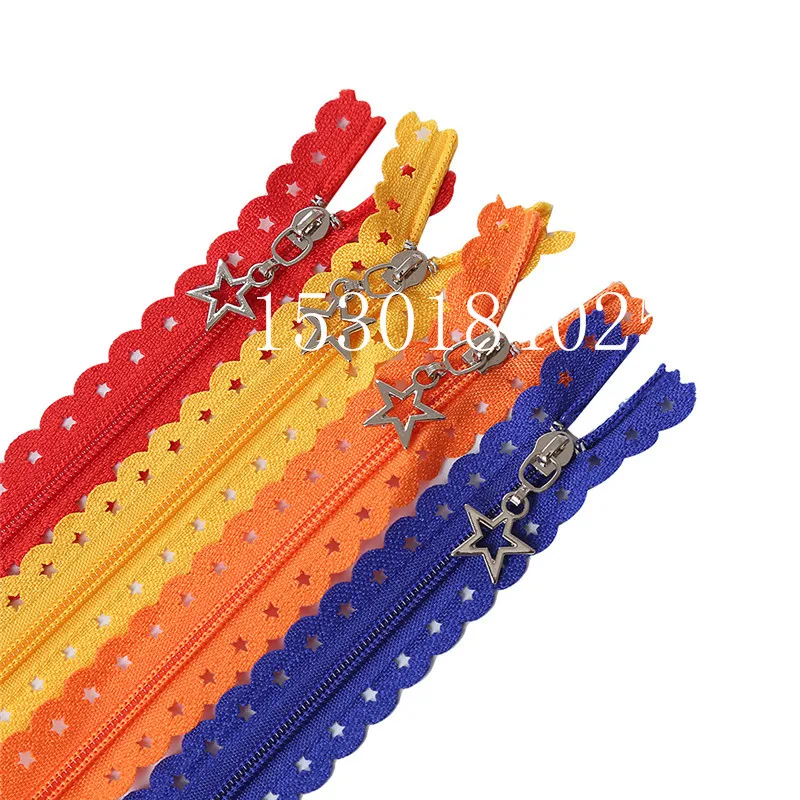 10Pcs Novelty 12/16 inch Star shape Lace Zippers 3# Nylon for Purse Bags for DIY Sewing Tailor Craft Bed Bag 20/Color zip