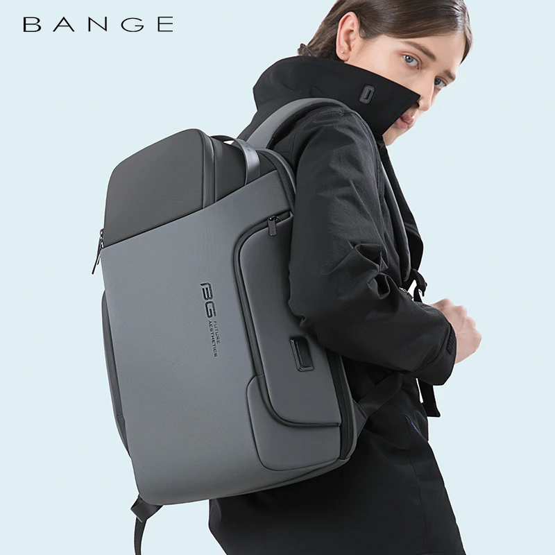 Bange USB Carregamento impermeável Laptop Mochila, Casual Oxford Male Business Bag, 15,6 \