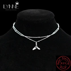 New Fashion 925 Sterling Silver Fishtail Pendant Double Layer Anklets Women Jewelry Summer Beach Charm Foot Chain Bracelet Gift