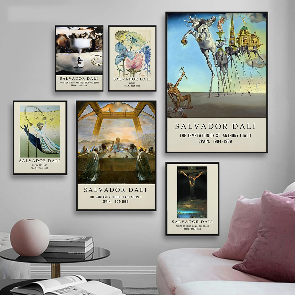 Famous Surrealism By Salvador Dali Canvas Paintings Abstract Posters and Prints Cubism Wall Art Pictures for Living Room Decor