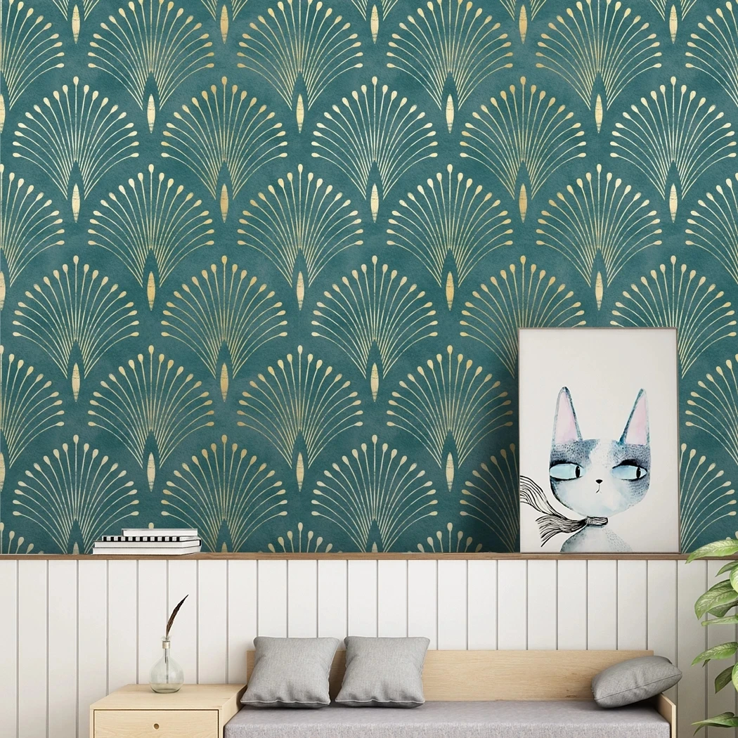 

Green Geometric Trellis Wallpaper Peel and Stick Trellis Contact Paper Self Adhesive Wallpaper for Home Cabinet Drawer Decor
