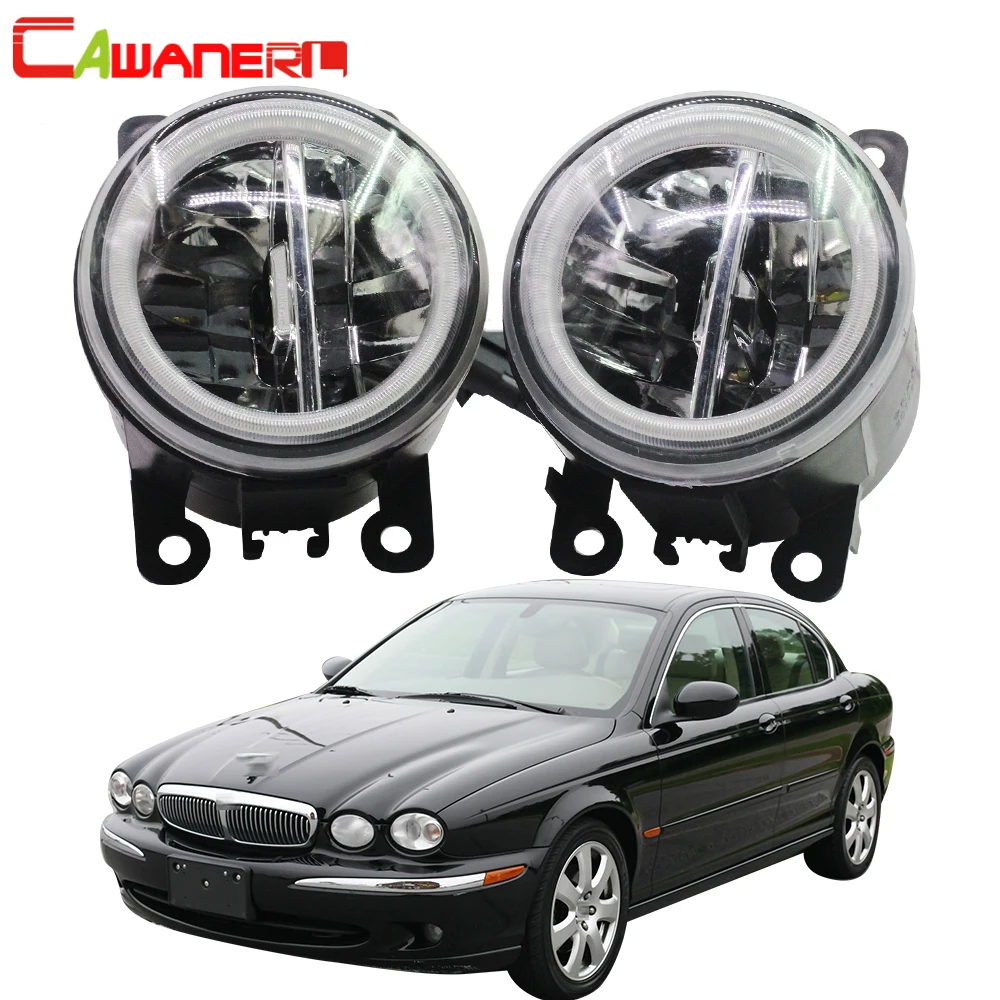 

Cawanerl For 2001-2009 Jaguar X-Type (CF1) Saloon Car LED Bulb Fog Light + Angel Eye DRL Daytime Running Light 12V Accessories