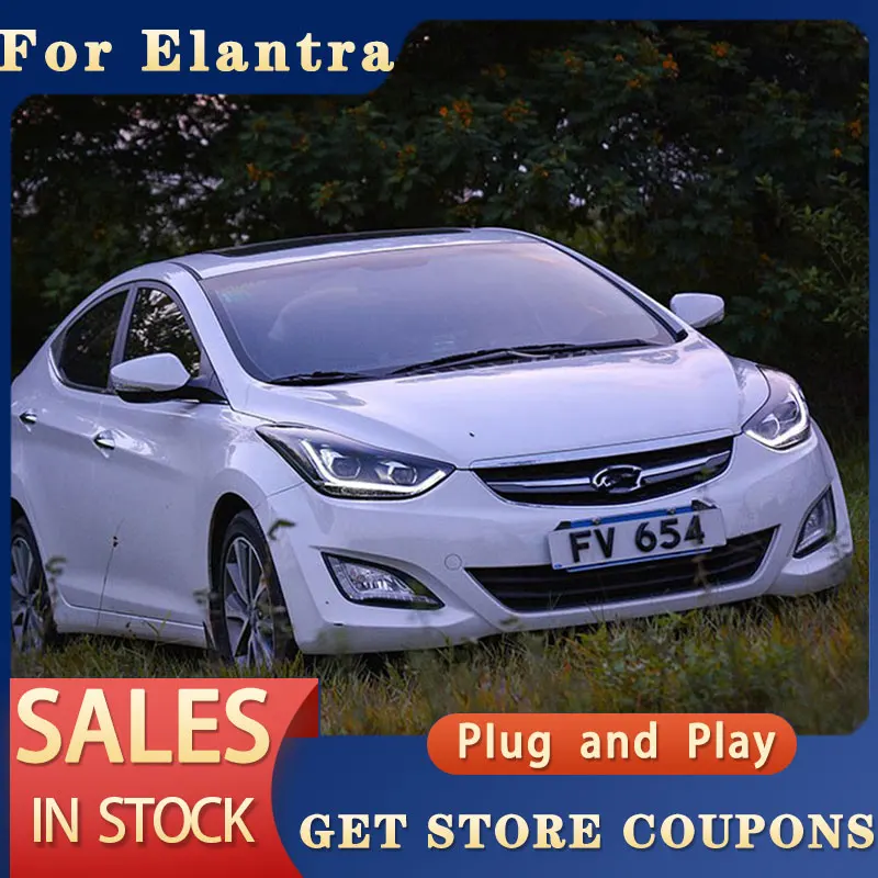 

Светодиодные фары для Hyundai Elantra 2012-2018, Elantra MD, светодиодные фары DRL Q5, биксеноновые линзы, ближний/дальний свет, противотуманные фары, лампы для парковки.