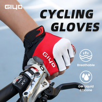 Giyo Half Finger Cycling Gloves Gel Palm Anti-Shock Wipe Sweat Design Lycra Fabric Mitten  MTB Road Bicycle Fingerless Glove