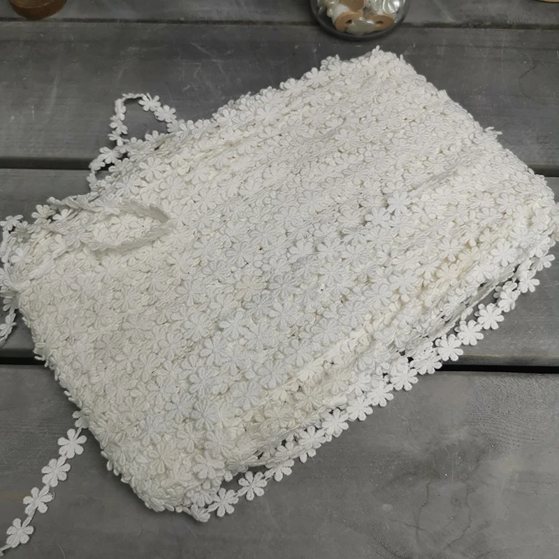 1.5cm de largura flores de algodão branco renda solúvel em água artesanal diy acessórios de roupas headwear roupas casa tecido decoração