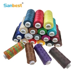 Sanbest Waxed Sewing Threads 50m/Roll 150D Flat Durable Strong Bonded Nylon Leather Sewing Thread for Craft Shoes Sewing Tools