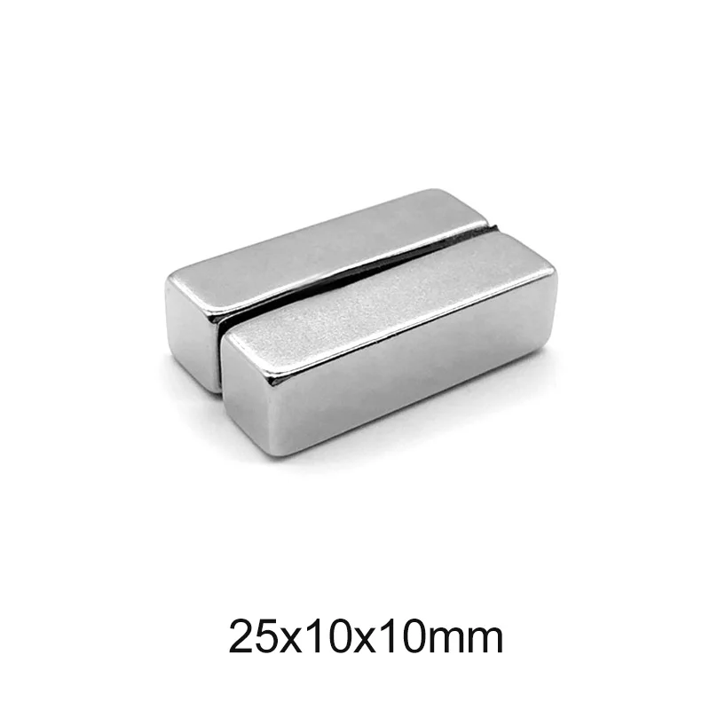 2/5/10/20/25pcs 25x10x10 Rare Earth Magnets 25mmX10mm Block Rectangular Magnetsic 25x10x10mm Permanent Neodymium Magnet 25*10*10