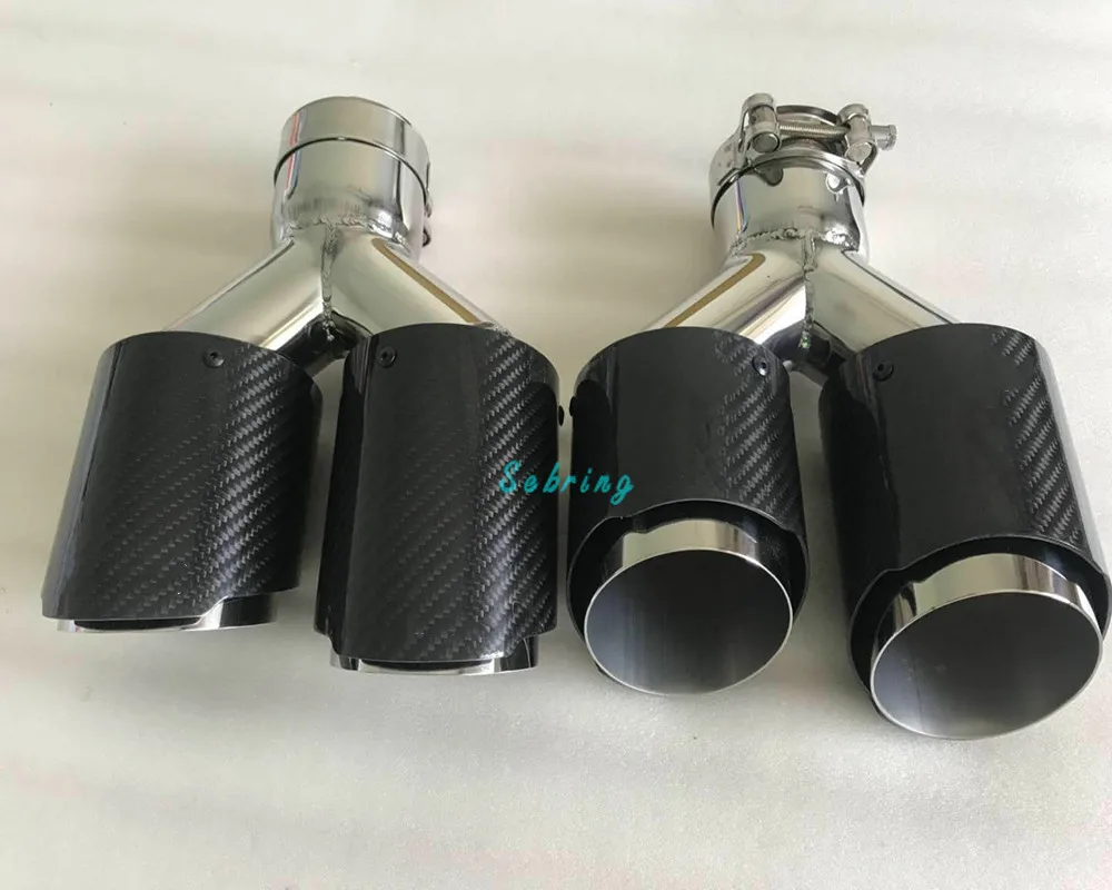 1 PC Car Modification  for   Universal Dual Automobile exhaust pipe Muffler tip 3 Series  universal exhaust car