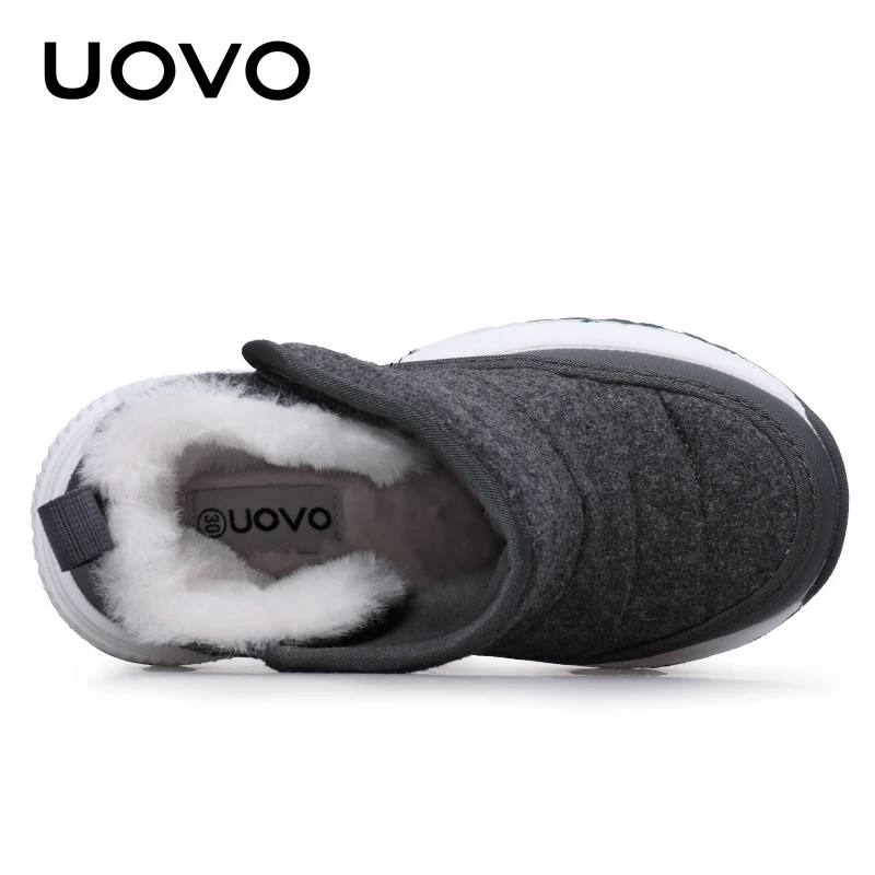 UOVO-Botines de invierno para niños, zapatos cálidos de felpa a la moda, calzado de nieve, talla 30-36