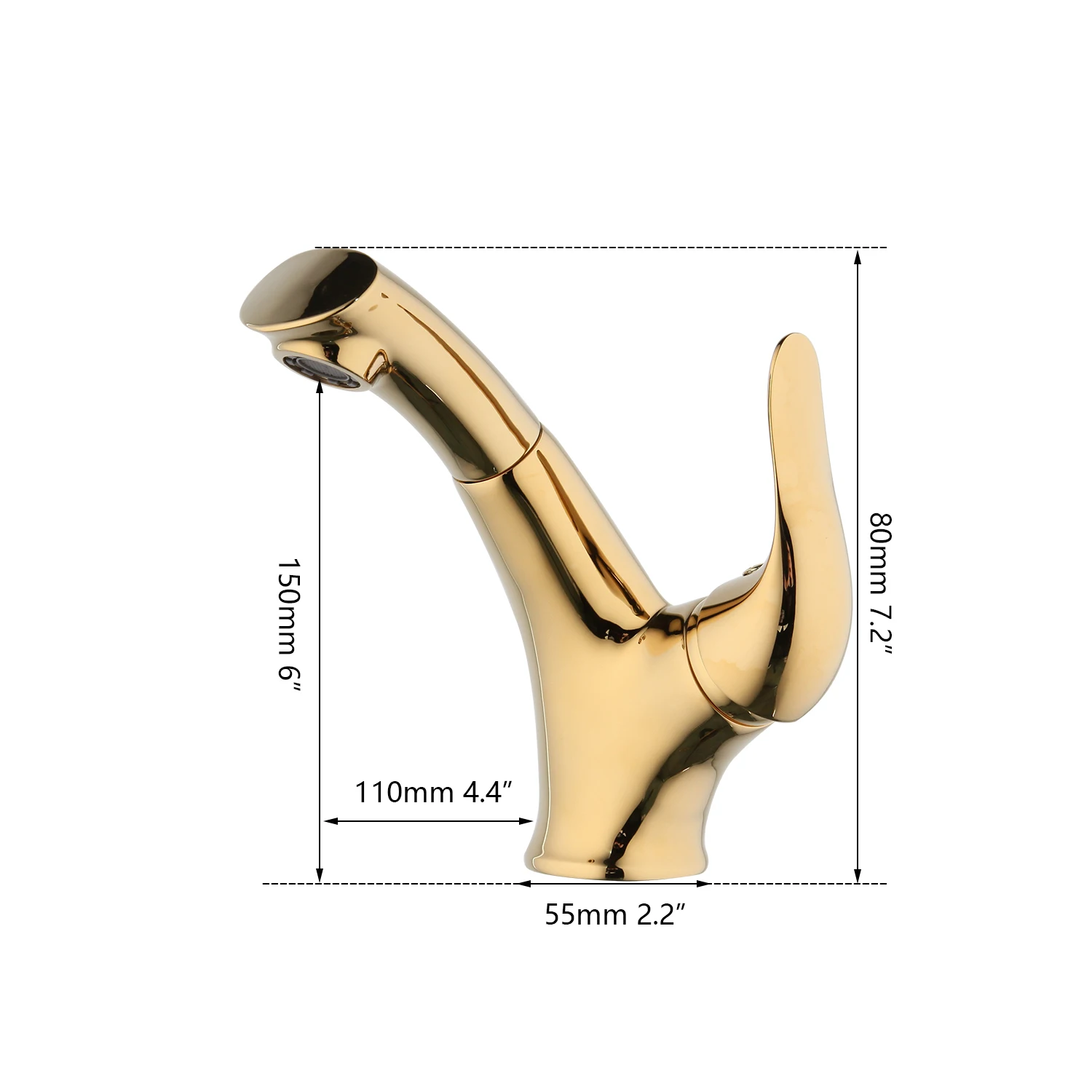 ZAPPO Solid Brass Golden Plated Rotated Bathroom Basin Mixer Tap Pull Out Kitchen Faucets Bathroom Basin Kitchen Mixer Tap