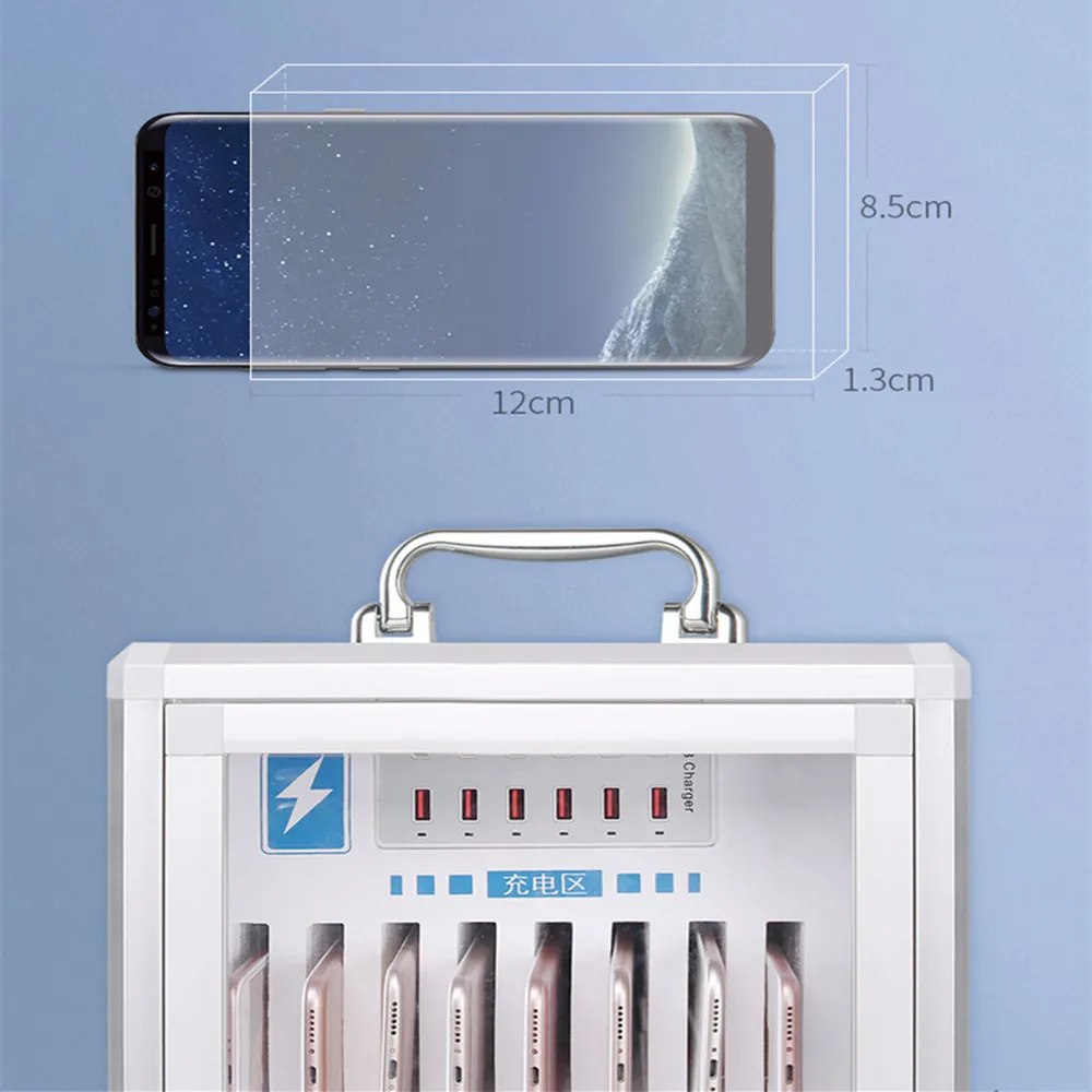 الهاتف المحمول المحمولة صندوق إيداع آمن USB شحن ميناء حقيبة وحدة قوات المدرسة اجتماع شنق على جدار تخزين الأدوات قفل 24