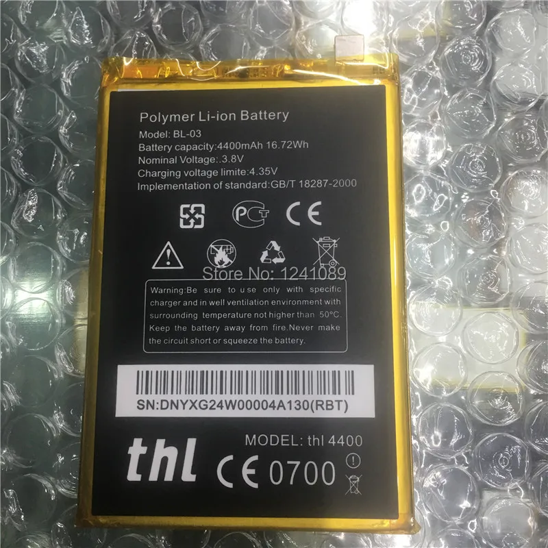 

YCOOLY Mobile phone battery for THL BL-03 battery 4400mAh High capacity Long standby time for THL BL-03 battery