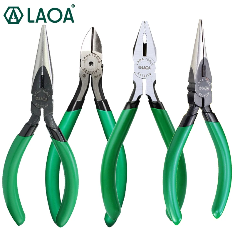 

LAOA 4pcs Mini Cutting Pliers Diagonal Cutting Pliers 5inch Long Nose Pliers Jewelry Repair Tools