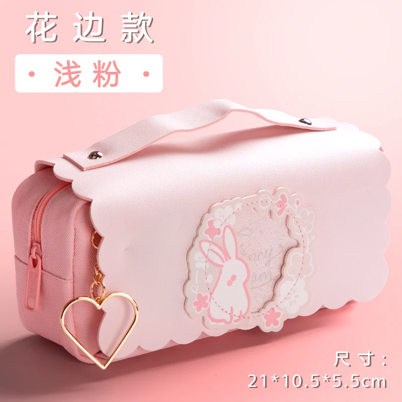 Sakura Pencil Bag PU Leather Pen Case Candy Color Japan Stationery