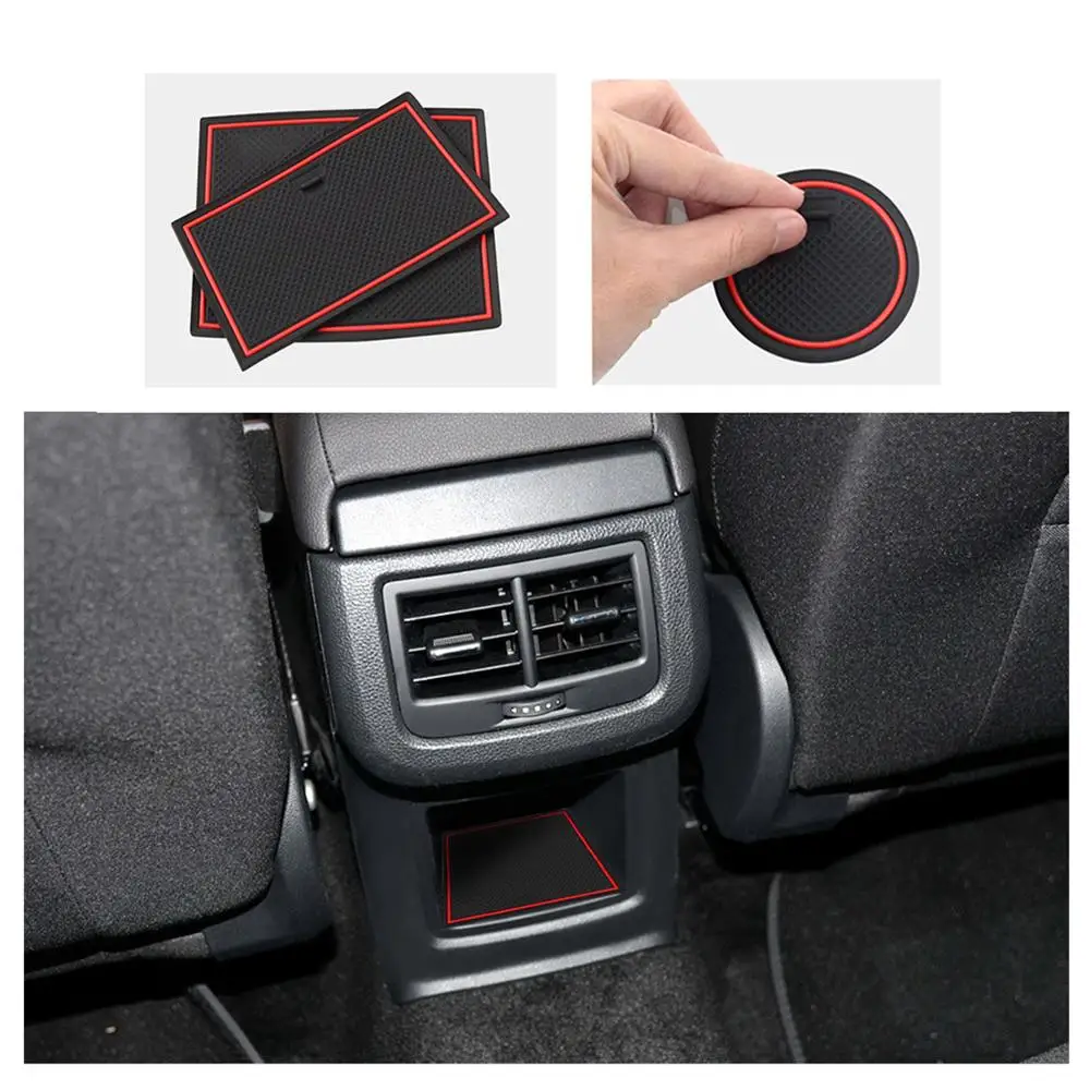 LFOTPP Car Door Groove Mat for Ateca SUV 2017 2018 2019 Anti-Slip Dust-Proof Door Gate Slot Pads Auto Interior Ateca Accessories