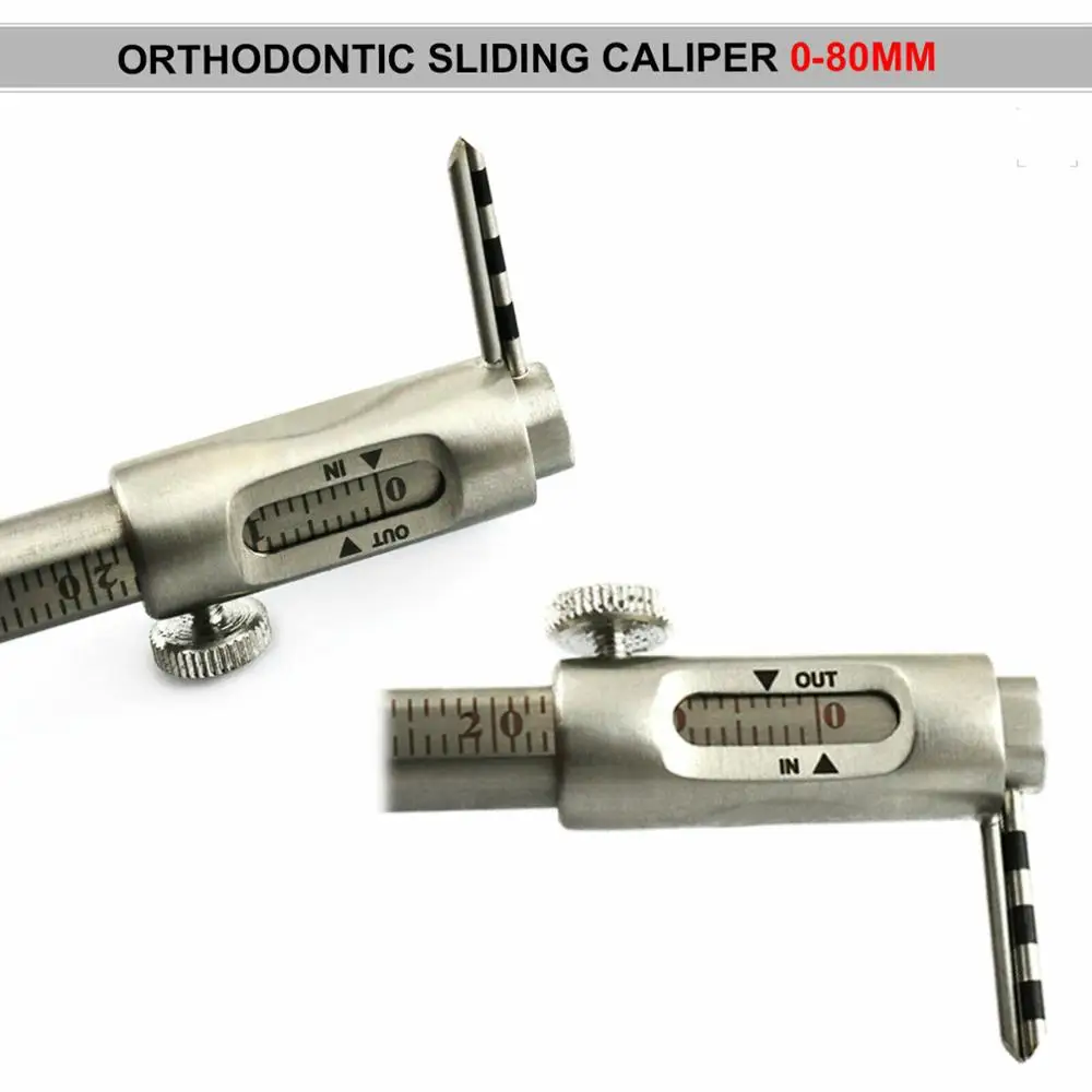 Orthodontic Sliding Caliper Sliding Caliper Dental Implant Measuring Gauge Orthodontic Scale Round