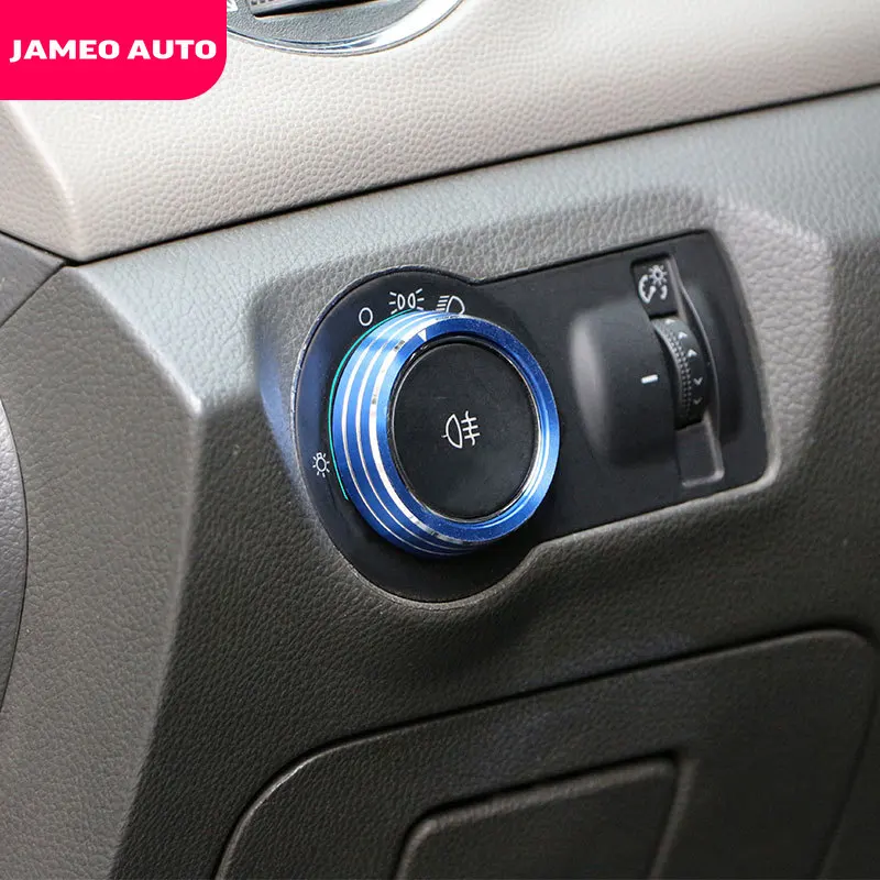 Jameo Auto Stainless Steel Car Headlight Switch Decoration Cover Sticker Trim for Chevrolet Orlando 2009 - 2018 Accessories FR