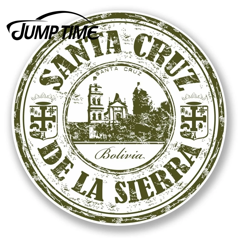 Виниловая наклейка «Время скачка» для Боливии, «Санта Круз», наклейка для багажа, бирка для путешествий, наклейка, наклейка на заднее стекло, водонепроницаемые автомобильные аксессуары