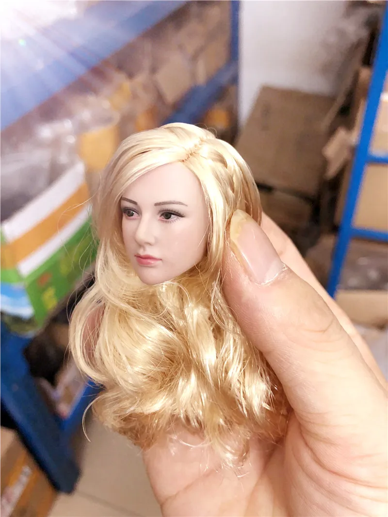 1/6 Valkyrie Profile Head Sculpt Norway Blond Hair Female Soldier Beauty Head Carving for 12in Tbleague Phicen Doll Body Toy