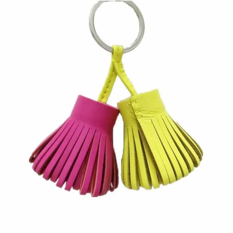 

Luxury Brand Tassel Leather Keychain Diy For Purse Bag Handbag Accessories Keyring Women Charm Backpack Pendant Gift Elegant