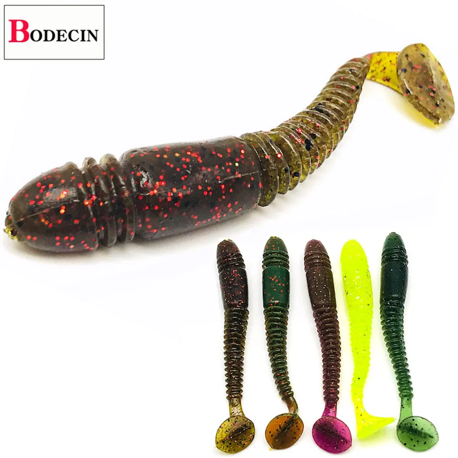 Miękkie silikonowe przynęty gumowe 5 sztuk Worm Grubs T Tail sztuczne sztuczne przynęty garnitur dla przynęty wędkarskie Shad Wobblers sól zapach Swimbait