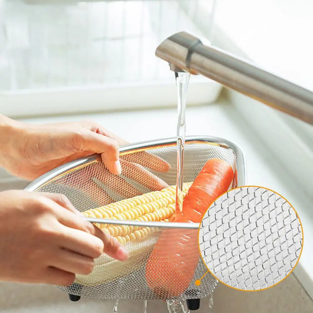 Stainless Steel Colander Convenient Triangle Strainer Dishwasher Safe For Strain Drain Rinse Pasta Spaghetti Berry Veggies Fr