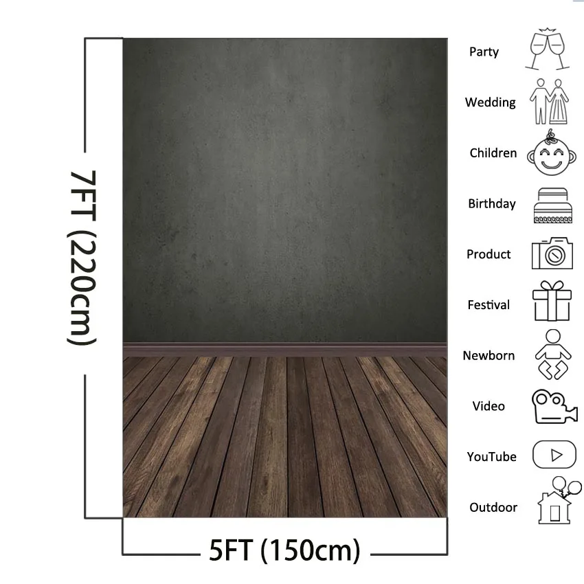 บทคัดย่อสีเทาพื้นหลัง Dark สีเทาผนังไม้สีน้ำตาลฉากหลังภาพเด็ก Retro การถ่ายภาพ Photoshoot Photo Studio