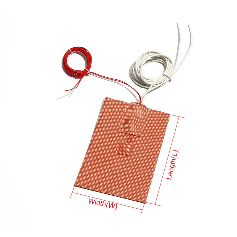 LUJINXUN NTC 100K Thermistor Silicone Heating Pad 50*50mm,60*60mm,80*80mm 20W-100W for 3D Printer Heater 3M Self-adhesive
