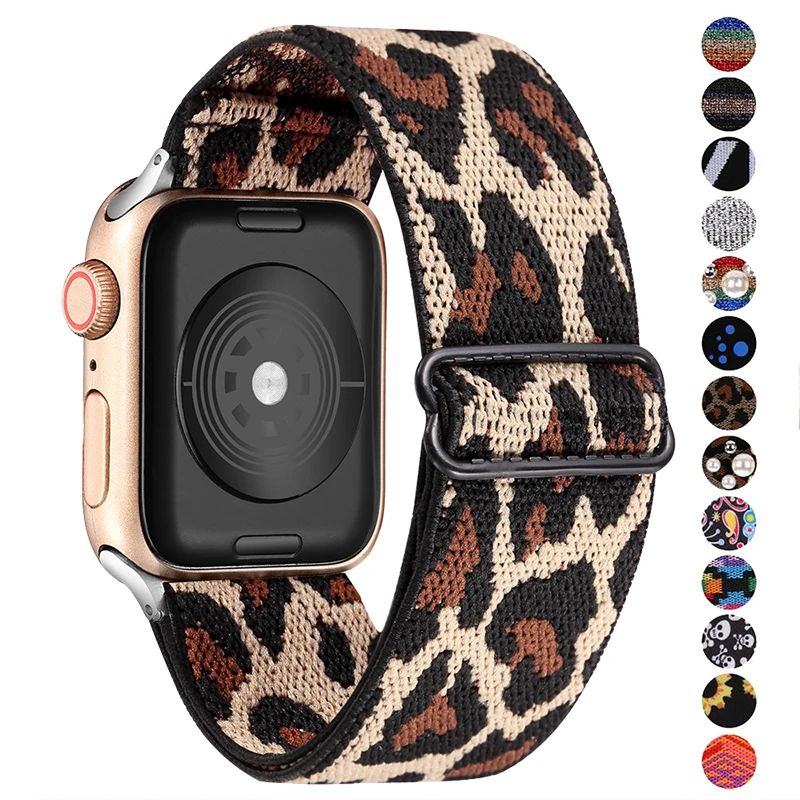 Scrunchie Elastic Strap for Apple Watch band 6 5 4 3 2 1 38mm 40mm  42 mm 44mm Nylon Loop For iwatch 6 se 5/4/3 2 Women Bracelet