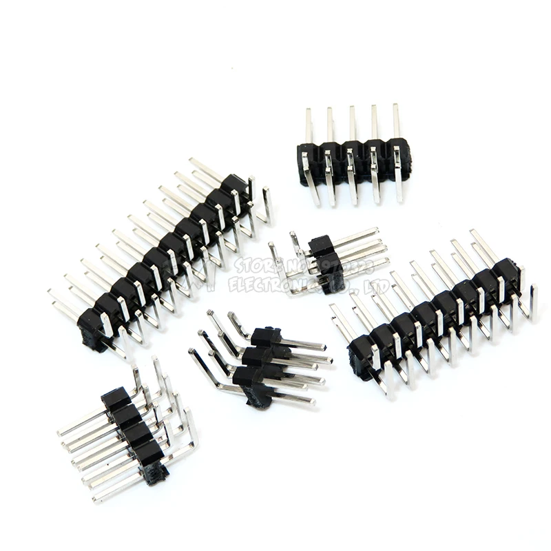 R/A 2.54mm Double Row Right angle Male Breakaway PCB Board Pin Header Connector Pinheader 2 * 3/4/10/12/15/40Pin For Arduino