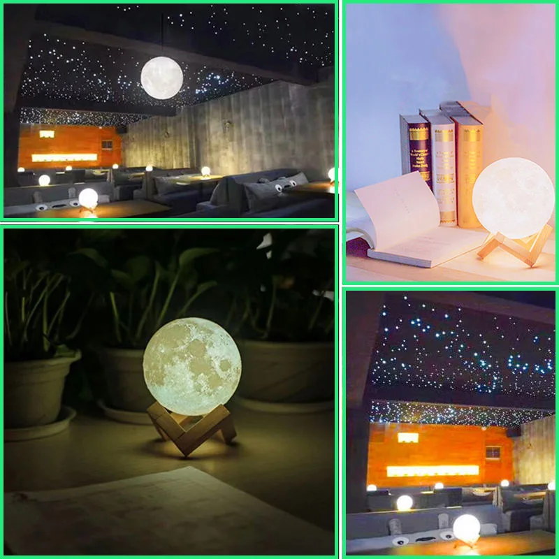 LED Moon Lamp Nightlight Fairy Table Bedroom Bedside Cute Birthday Touch Decoration Christmas Gifts Kids Night Lights For Room