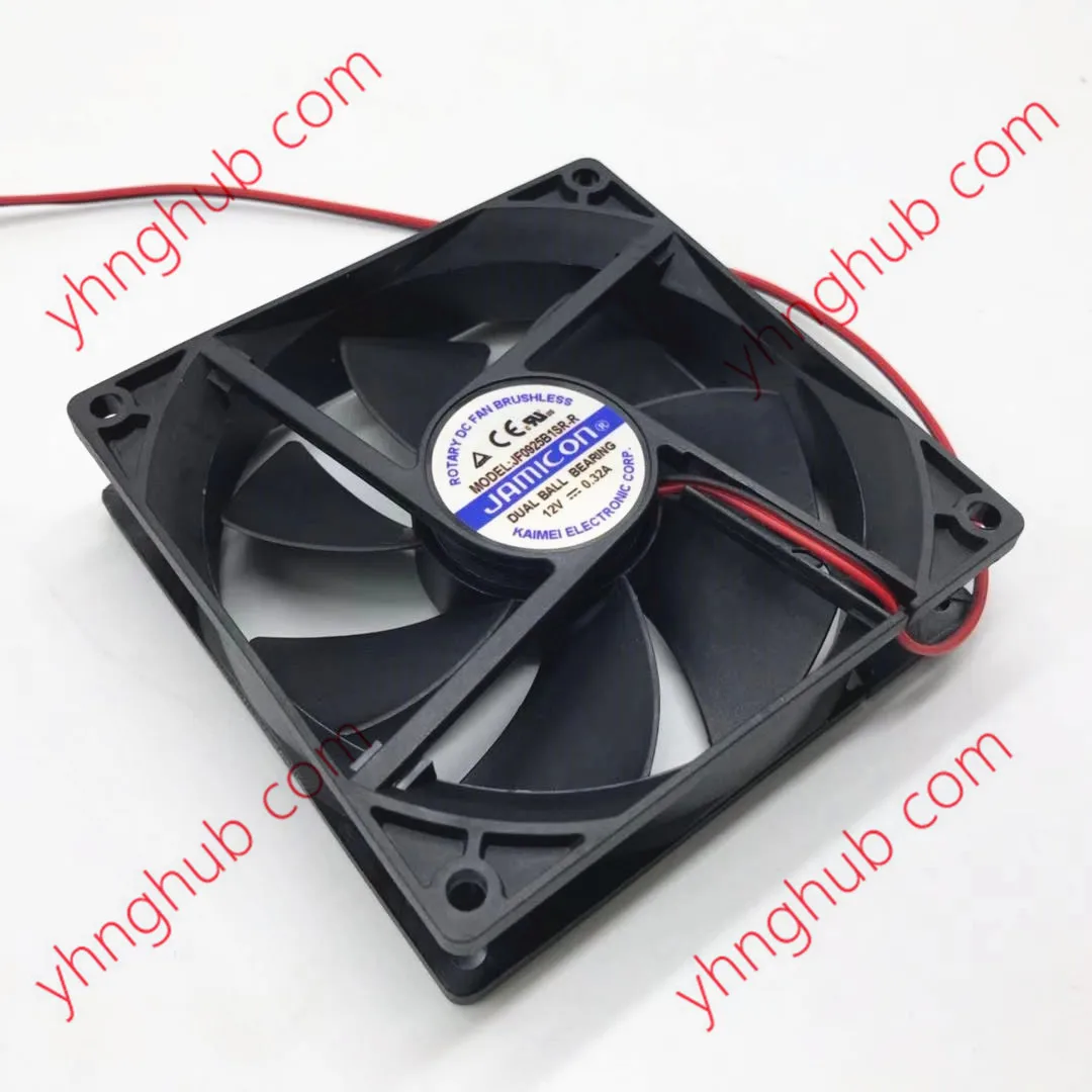 Jamicon JF0925B1SR-R DC 12V 0.32A 90x90x25mm 2-wire Server Cooling Fan