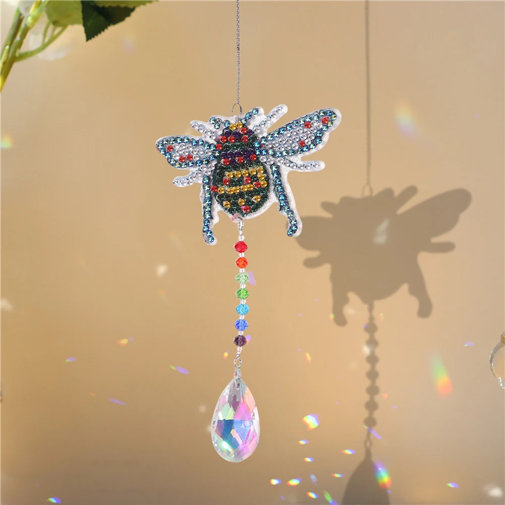 Point Drill Diamond Painting Wind Chime DIY Crystal Rainbow Light Chaser Sun Catchers Pendant Window Curtains Home Decoration