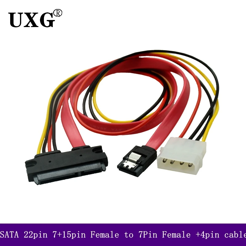 

Newest 30cm SATA Combo 15 Pin Power and 7 Pin Data Cable 4 Pin Molex to Serial ATA Lead cable molex to sata power adapter cable