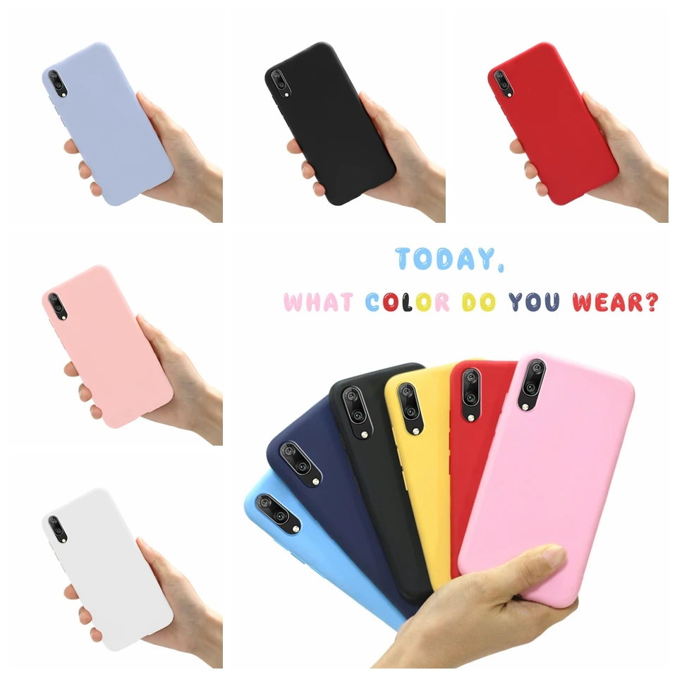 Cute Matte Thin Candy Phone Case for Huawei Y7 Pro 2019 DUB-LX2 Shockproof Silicone Case for Huawei y7pro2019 DUB-AL20Soft Cover