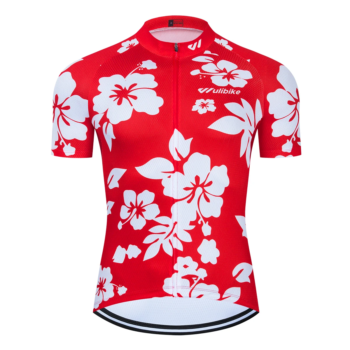 

Funny Cycling Jerseys Summer Short Sleeve Breathable Jersey for Men's Bicycle Sportwear Hawaiian Aloha Floral Red