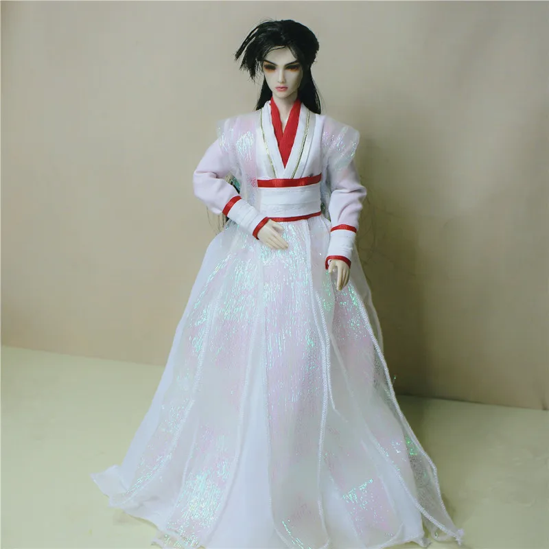 31cm 1/6 Scale Joints Body Male Barbi Ancient Costume Chinese Hanfu Doll Samurai Outfits OB27 full set Model Toy Gift A0823