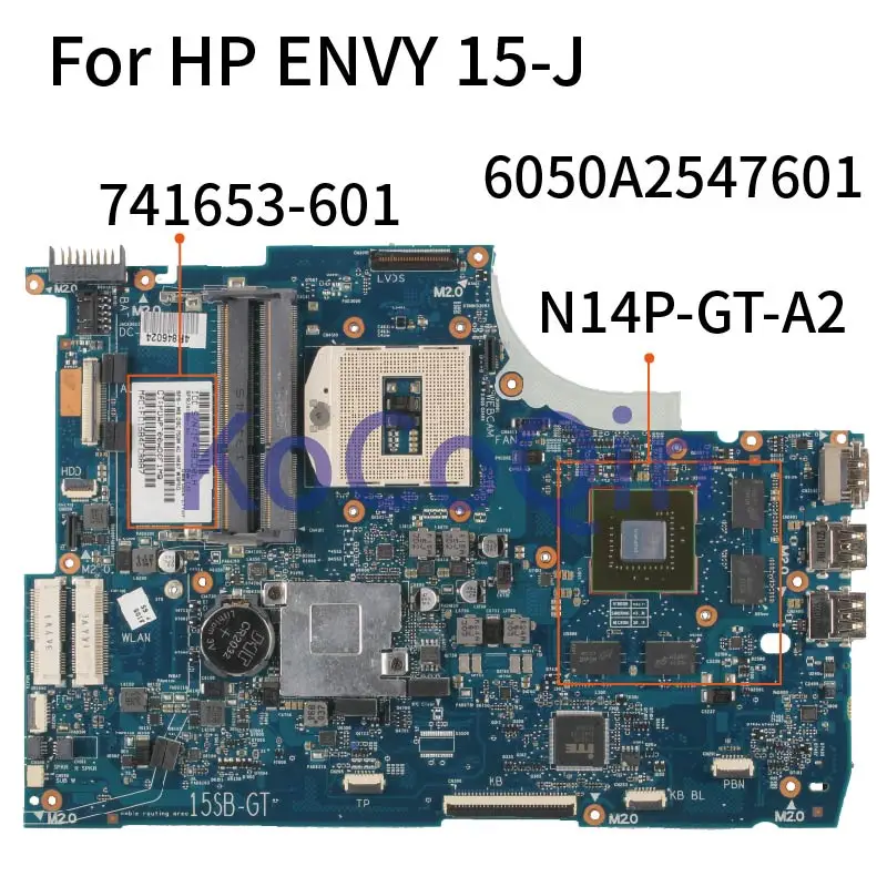 

For HP ENVY 15-J 15-J105TX GT750M Notebook Mainboard 741653-601 741653-501 6050A2547601 SR17D N14P-GT-A2 DDR3 Laptop Motherboard