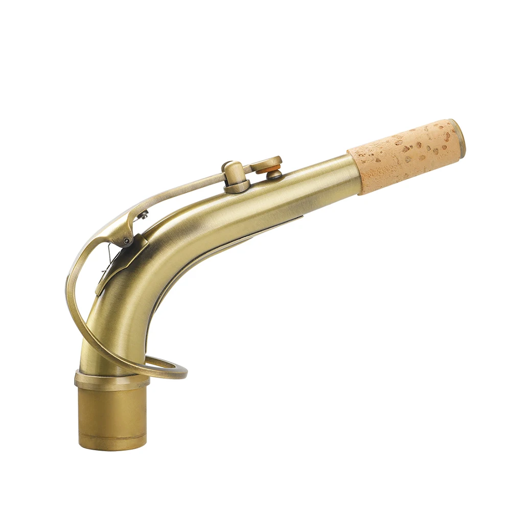 Alto Saxophone Bend Neck Imitation Bronze Brass Material Cork Sheet Sax Elbow Replacement Woodwind Instrument Part Accessory