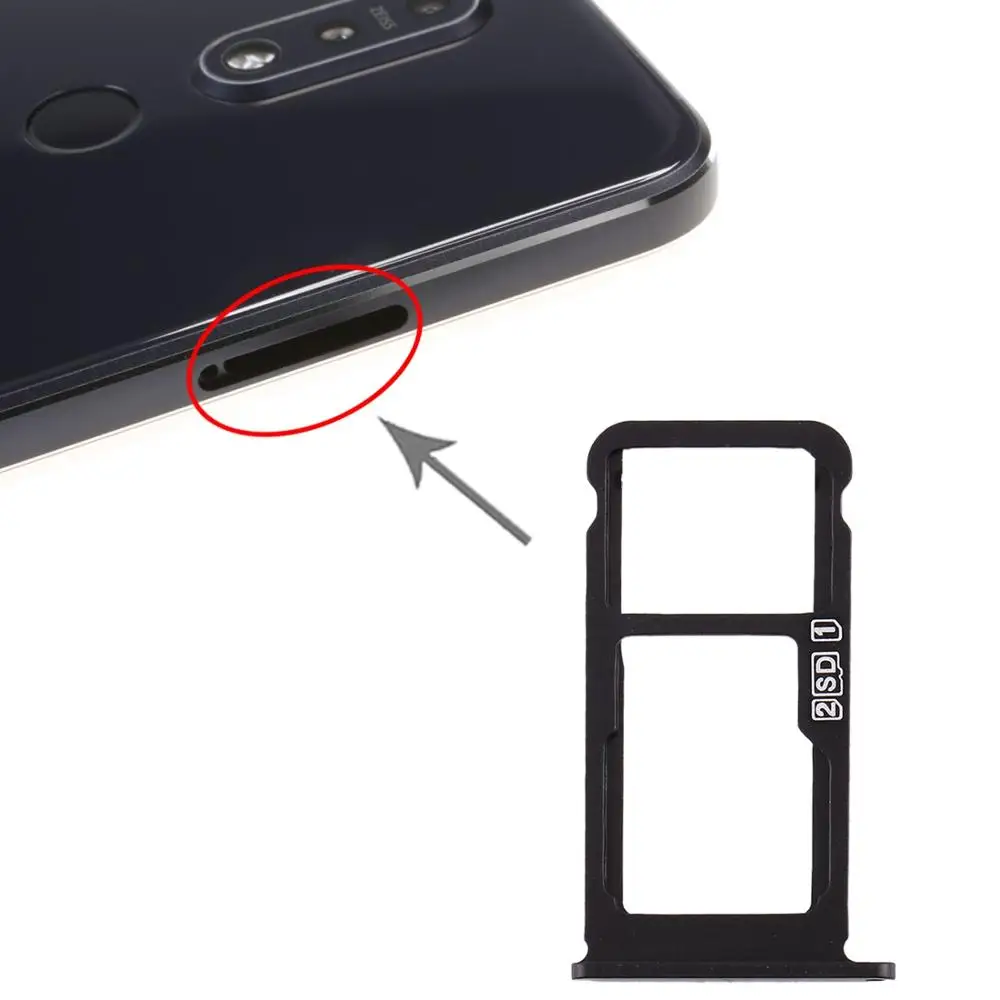 SIM Card Tray + SIM Card Tray / Micro SD Card Tray for Nokia 7.1 / TA-1100 TA-1096 TA-1095 TA-1085 TA-1097