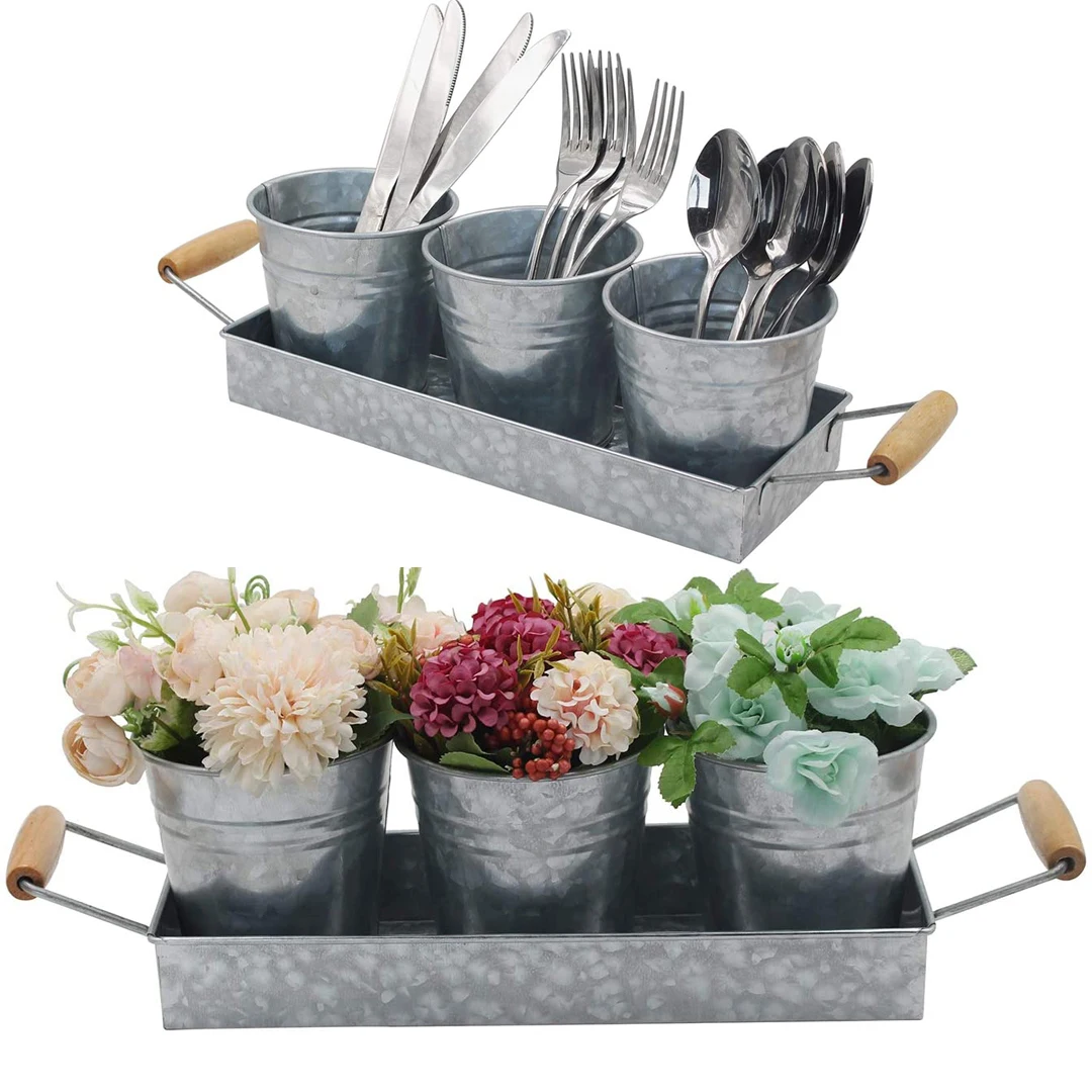 Metal Serving Trays, Pots Bucket, Kitchen Service Utensils, Storage Furniture, Garden Succulent Plant Pot