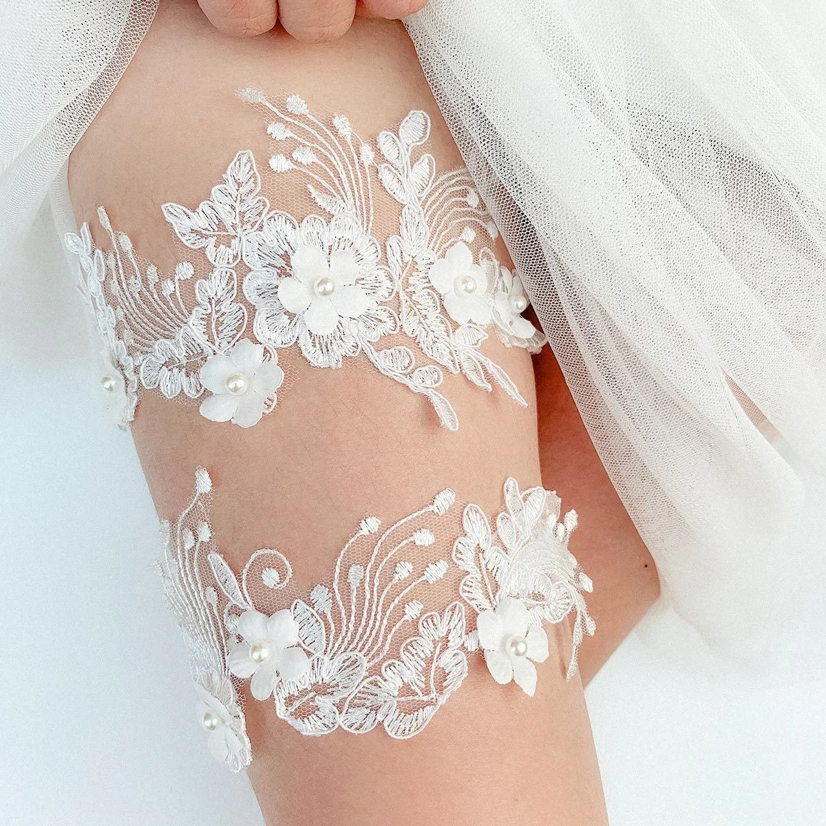 Sposa sexy fiore di pizzo strass perle reggicalze da sposa reggicalze da sposa coscia gamba per le donne accessori da sposa