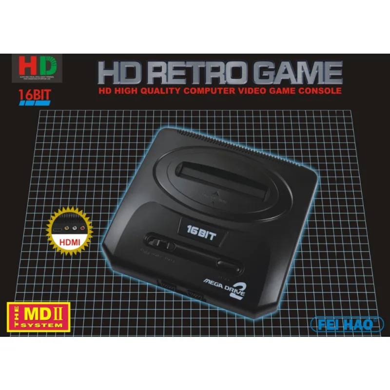 

Mega Drive Genesis MD2 Shape 16BIT HD Ultra Video Game Console Wireless Controller Support SEGA Game Card