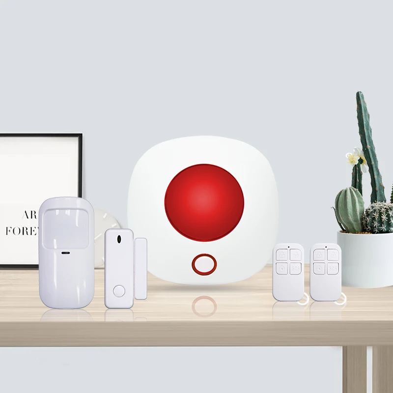 Wireless Siren With Strobe Light Base On Tuya Intelligent Smart Life Apps Control Built In Door Open Sensor PIR Motion Detector